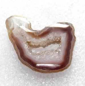 Agate à bandes Druzy tranche feuille forme pierre précieuse en vrac poli plaine Cabochon fabrication de bijoux naturel incroyable qualité - Product Image 1