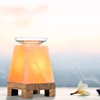 Lampe en sel rose de l'Himalaya sculptée à la main, 100% naturelle, de qualité supérieure, avec base en bois, Feng Shui, taille personnalisée, décoration d'intérieur, cadeau