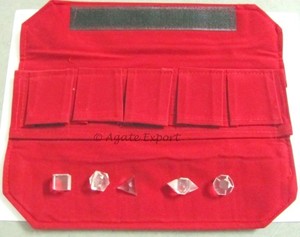 Juego de piedras semipreciosas con bolsillo de terciopelo, cristal sagrado, geometría - Product Image 2