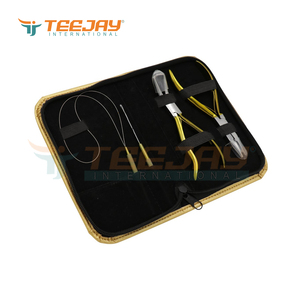 Professional <b>Titanium</b> Gold Hair Extension Tools & Beads application and removal Tool Kit (4 Piece) Micro Ring Beauty Tools - Product Image 6
