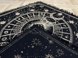 <b>Altar</b> <b>Cloth</b> Moon Phases Cotton Table <b>Cloth</b> Witchcraft Witchery Spiritual Home Decor Black Gold Handmade By Indian Consigners - Product Image 5