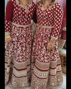 Colección 2019 de talla grande para mujer, vestido de boda/fiesta hasta el suelo con bordado Zardozi pesado, ropa de dama de honor - Product Image 1