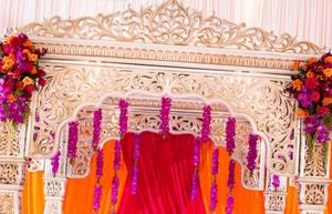 Décorations de mariage modernes et traditionnelles hindoues Mandap Stage Simple Classic Romantic Durable Fiber Material Construction Wedding Decorations - Product Image 2