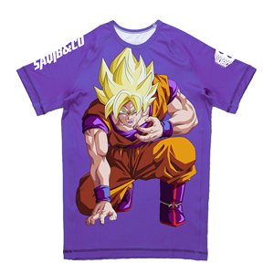 Camiseta de Rashguard de BJJ Goku Unisex para Adultos, Diseño Personalizado, Color Personalizado, Manga Corta, Cómoda, Impresión por Sublimación, Poliéster/Spandex - Product Image 3
