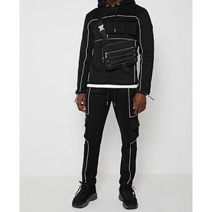 Ensemble de survêtement coupe-vent deux pièces respirant avec logo personnalisé pour hommes veste respirante pantalon de jogging pour la saison d'hiver maternité - Product Image 2