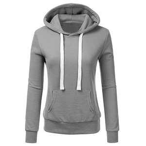 OEM Women's Plain Hooded Sweatshirt Winter Hoodies <b>Jumper</b> Tops <b>Pullover</b> Plus Size - Product Image 5