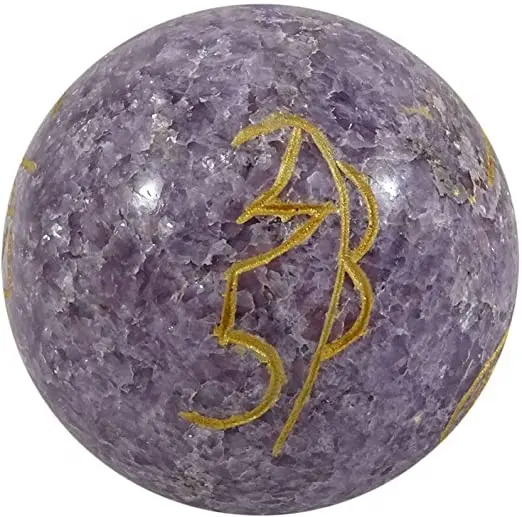 Hochwertige Lapidolite Reiki Symbol Ball Sphere Kaufen Sie bei New Star Achat: Großhandel Reiki Symbol Edelstein Ball