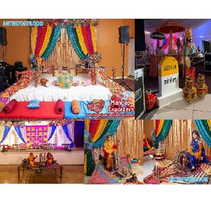 Punjabi dames Sangeet nuit scène décoration mariage indien Punjabi thème Mehndi scène Punjabi fabuleux Sangeet scène décor - Product Image 1