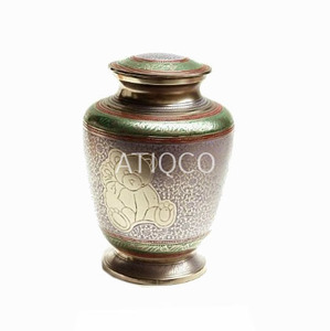 Urna Funeraria Atiqco de Latón Macizo Color Gris Metálico, Estilo Americano, Diseño Moderno - Product Image 2