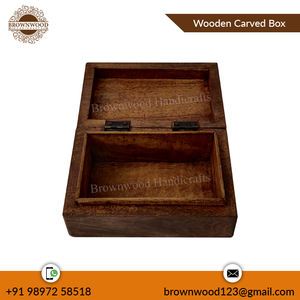 Caja de almacenamiento de madera de mango tallado de árbol de la vida Diseño artesanal premium Precio al por mayor del proveedor indio para vendedores en línea - Product Image 3