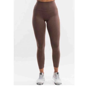 Mallas de Yoga de secado rápido de cintura alta para mujer, pantalones de gimnasio deportivos cepillados transpirables con logotipo personalizado para entrenamientos de Fitness - Product Image 1