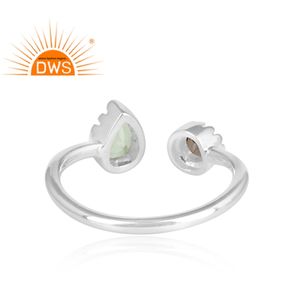 Smoky Quartz & Ethiopian <b>Opal</b> Gemstone <b>Ring</b> Handmade Wholesale Vintage Style Sterling Fine 925 <b>Silver</b> <b>Ring</b> Jewelry Manufacturer - Product Image 4