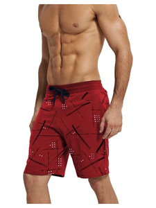 Pantalones cortos deportivos informales para gimnasio para hombre, decoración con cremallera, cierre de cordón, función antiarrugas, método de tejido de punto - Product Image 4