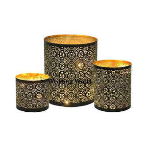 Portavelas de grabado de Metal, soporte votivo decorativo de lujo con forma redonda, venta al por mayor, novedad - Product Image 2