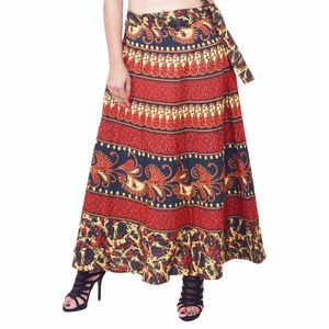 Elegantes Faldas Cruzadas de Algodón de la India, Estilo Casual, Vestidos Largos de Maternidad con Estampados, Tallas Grandes, Cintura Natural para Adultos - Product Image 1