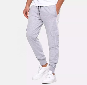 Pantalones Deportivos Grises para Hombre, con Cordón, Múltiples Bolsillos, Casuales, para Verano, de Felpa, 100% Algodón, Resistentes al Viento y Transpirables - Product Image 6