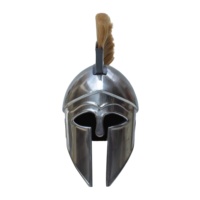 Casque corinthien italo-grec vintage en alliage d'acier médiéval à motif d'échecs avec plume jaune Calyron SAIWH939