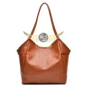 New Fashion Trendy Women Luxury Big Handbag Wholesale PU Leather Large Capacity Ladies Brown Hand Bag