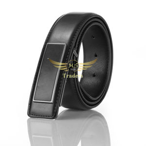 Causal Fashion Ceinture ajustable pour affaires et décontracté Boucle de ceintures en cuir noir pour hommes - Product Image 1