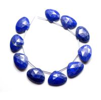 Cuentas de lapislázuli facetadas azules/plateadas de grado AAA hechas a mano 14x19mm piedras preciosas sueltas para hacer joyas collar/brazalete Natural