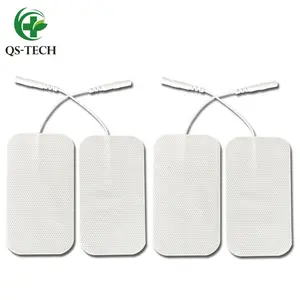 QS-TECH TENS Unit Pads and Lead Wires 4 x 8cm tens electrodes for TENS/EMS Massager