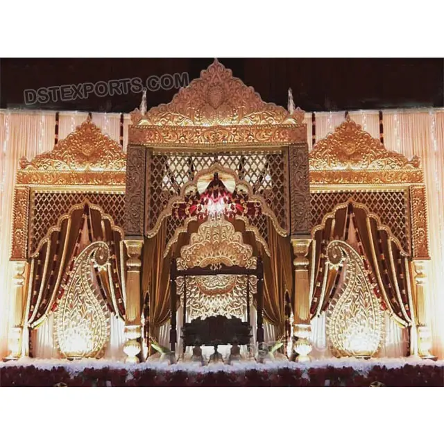 Grand Indian Wedding Raj Mahal Mandap Traditional Indian Wedding Temple Style Mandap Indian Wedding Graceful Crown Style Mandap