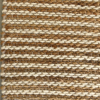 Eleganter Naturfarbener Handgewebter Woll-Hanf-Teppich Moderner Rutschfester Strukturierter Flachgewebter Gestreifter Design-Durries-Teppich