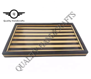 Hot Selling Diy Epoxy Resin River Mango Wood <b>Serving</b> <b>Tray</b> Metal <b>Handle</b> 35x23x3 CM Natural Finish Hotels Restaurant <b>Tray</b> - Product Image 4