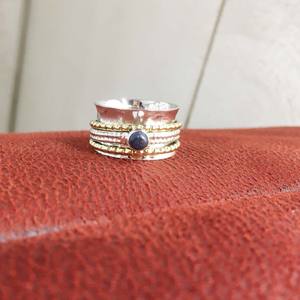 Bague tendance en argent sterling 925 avec lapis-lazuli, qualité supérieure, unisexe, bijoux ethniques pour mariage et fête, sertie de pierres - Product Image 3