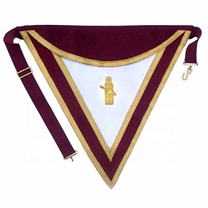 Royal Select Custom Size Masonic Apron Grand Council Lambskin Leather 3D Embroidered Design Beads Magnet All Ranks Sew-On <b>Badges</b> - Product Image 3