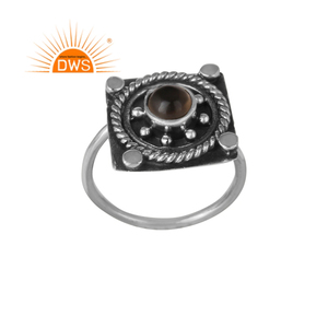 Bague en argent Sterling 925 — vente en gros de bijoux, pierre précieuse en Quartz naturel, Design ethnique, vente en gros - Product Image 1