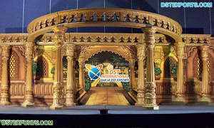 Decoración de Mandap de Palacio de Reina de Bollywood de Fantasía, Mandap Glamuroso para Ceremonia de Boda Hindú, Vibrante Mandap de Boda India de Bollywood, EE. UU. - Product Image 5
