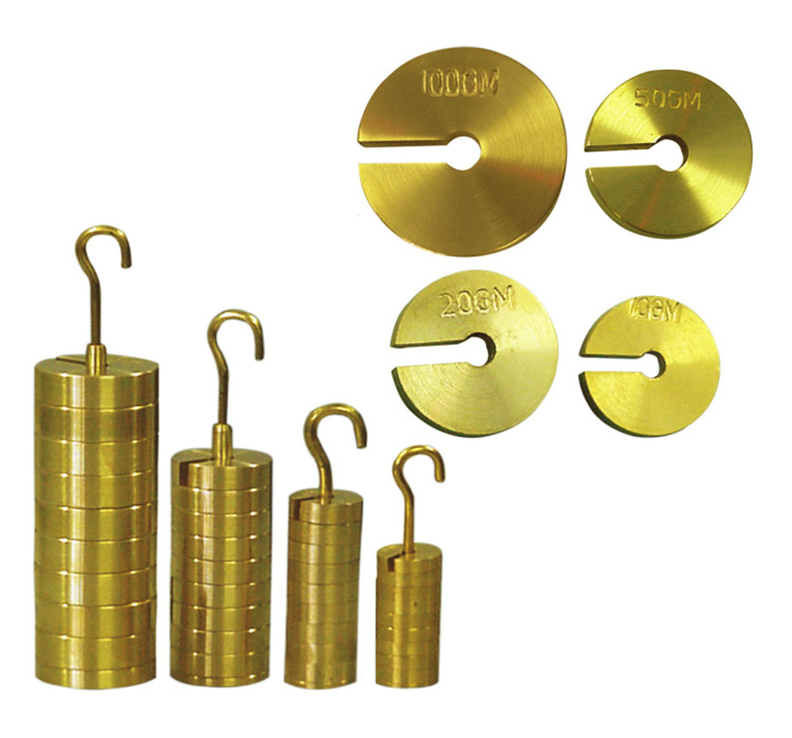 Produktbild von ⚖️ VILLFUL Schlitzmassen-Set Mit Aufhänger – Eisen, 10g, 20g, 50g, 200g – Für Physik-Experimente Zu Gewicht & Balance Im Labor