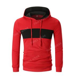 Sweat à capuche décontracté pour hommes personnalisé par OEM pull patchwork avec motif brodé polyester/coton coupe de motif imprimé de la saison d'hiver - Product Image 3