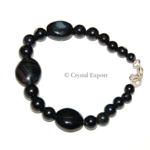 With Best Quality of Black Onyx Almond Shape Bracelets : Black Onyx Almond Shape Bracelets for Sale - Product Image 1