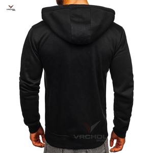 Sweat à capuche uni en éponge noire de haute qualité avec impression personnalisée pour hommes pull en polaire de qualité grande taille logo solide vente en gros disponible - Product Image 3