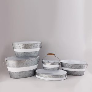 Macetas galvanizadas de Metal en forma de cubo, decoración de jardín con diseño antiguo - Product Image 5