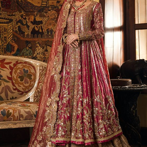 2021 TENDANCE INDIEN/PAKISTANI ANARKALI LEHENGA ROBE BELLE BRODERIE LOURDE avec ZARDOZI TRAVAIL NOUVEAU pour les FÊTES DE MARIAGE - Product Image 1