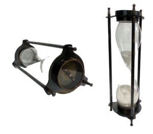 Temporizador de arena Náutica de latón negro antiguo, con forma de rueda de barco, reloj de arena para decoración de la casa, habitación, escritorio y oficina - Product Image 4