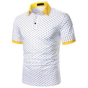 Wholesale Factory Price Summer Polka Dots Print Button <b>T</b> <b>Shirt</b> For <b>Men</b> - Product Image 2