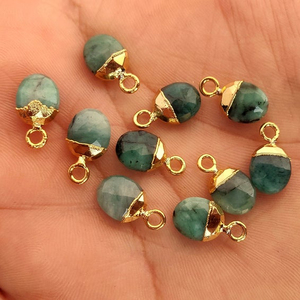 Unisex Esmeralda facetada forma ovalada galvanizada colgante piedra preciosa cristal joyería número patrón de moda para niños - Product Image 1