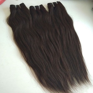 Extensions de cheveux humains vierges indiens lisses, couleur naturelle foncée, en lots pour tissage, tressage et confection de perruques sur mesure. - Product Image 1