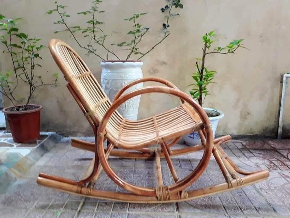 100% Natural Rattan Rocking Chair Leisure Chair, Natural Wicker Rattan  Furniture From Vietnam