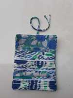 Pochette à bijoux matelassée en coton imprimé main en gros avec fermeture à glissière et sacs à bijoux repliables pour femmes accessoires