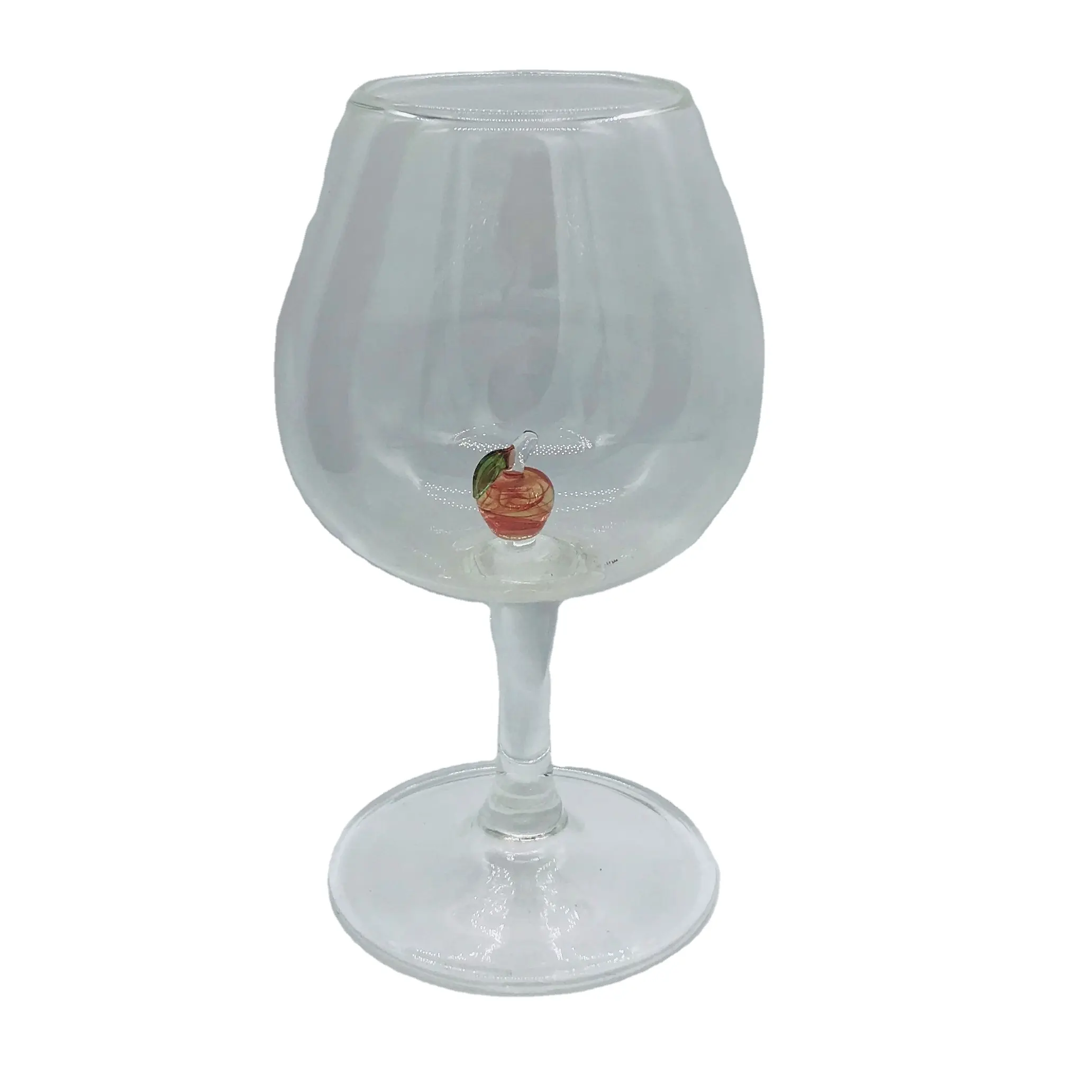 Wine Glass with Apple Decoration