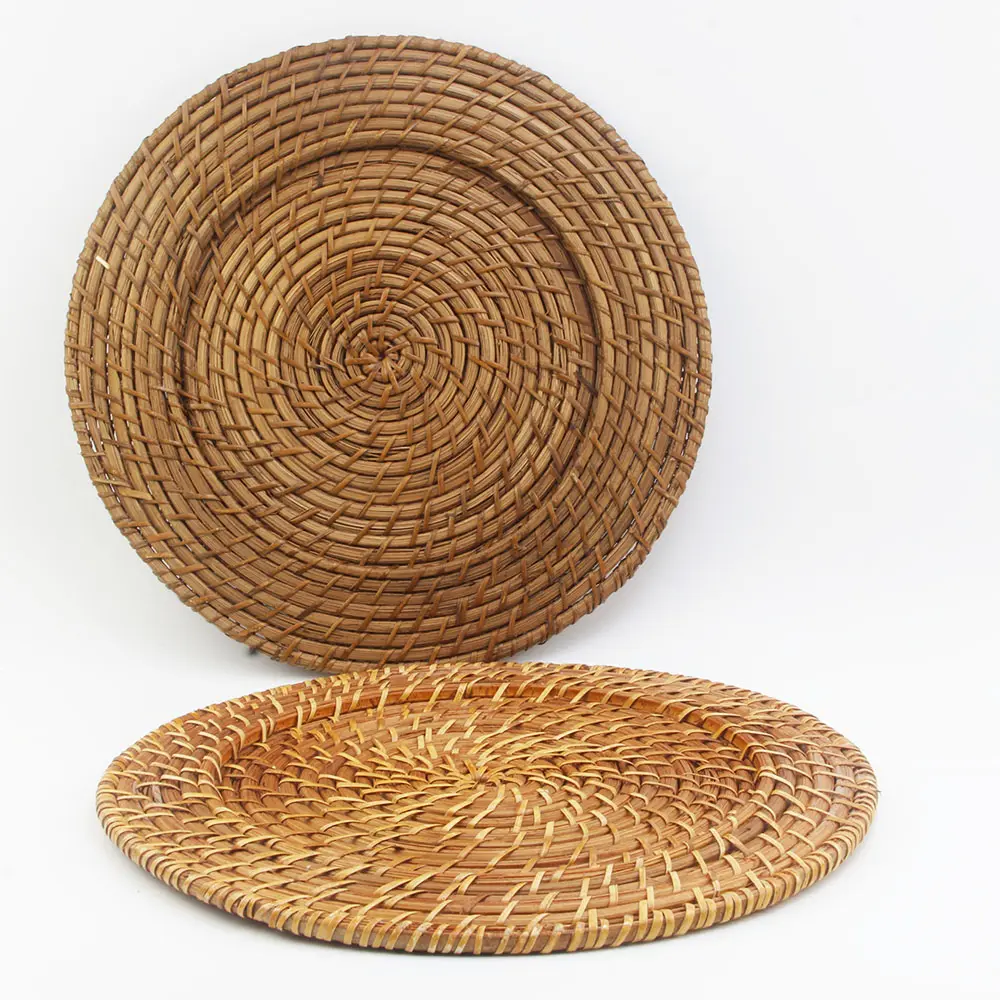 100% artesanal decoração do casamento material natural de alta qualidade, atacado, bambu, rattan, placa carregadora do vietnã