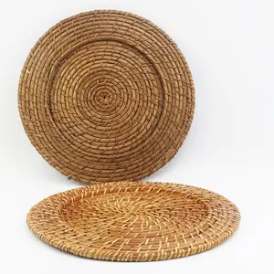 100% handgemachte Hochzeit Dekor hochwertige natürliche Material Großhandel Bambus Rattan Ladegerät Platte aus Vietnam