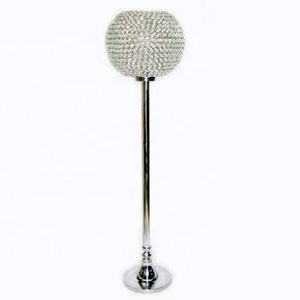 Centerpiece With Crystal Ball Crystal Votive Candle Holder <b>on</b> Metal Base Silver Plated Aluminum Handmade T <b>Light</b> Candle <b>Stand</b> - Product Image 1
