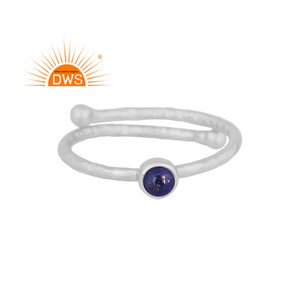 925 Fine Sterling Silver Natural <b>Lapis</b> <b>Lazuli</b> Gemstone Stackable <b>Ring</b> Jewelry For Women Gift For Her - Product Image 1
