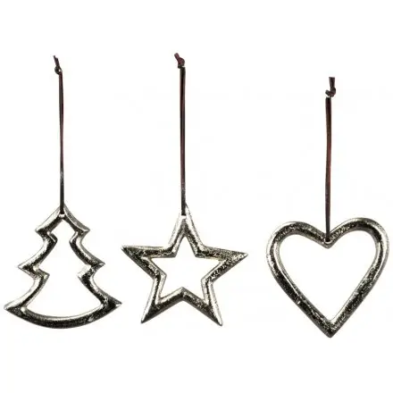 Ornamento colgante de Navidad, árbol de Metal, estrellas, forma de corazón, decoración de árbol de Navidad, suministros de decoración, tamaño personalizado